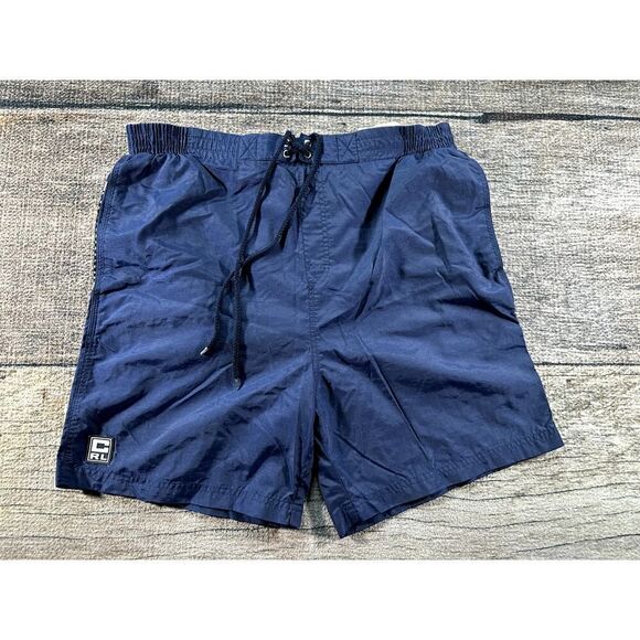Vintage Chaps Ralph Lauren Swim Trunks Mens Lg Blue White Mesh Lined - Picture 2 of 8